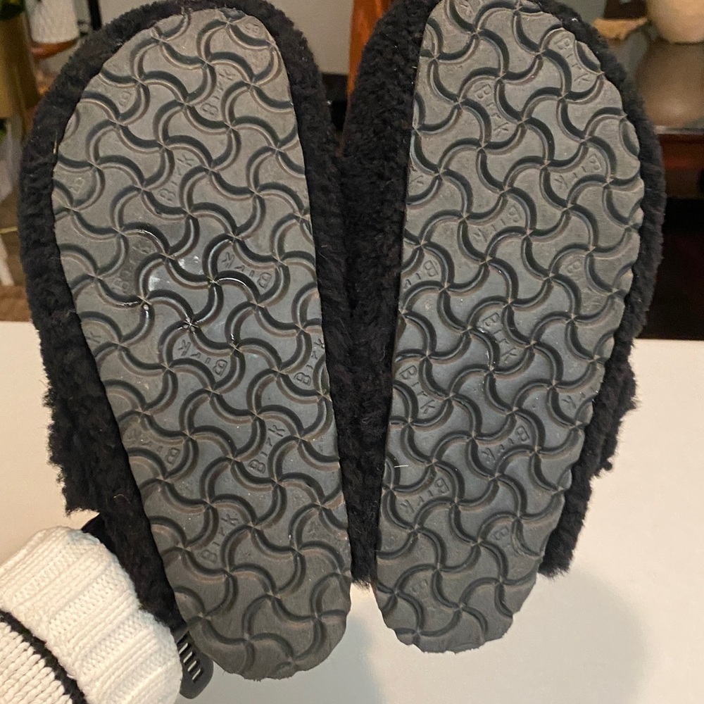 BIRKENSTOCK BOSTON SHEARLING MULE BUCKLE TEDDY BLACK BIRKS EU 37 WOMENS 6 MENS 4 - Picture 11 of 12